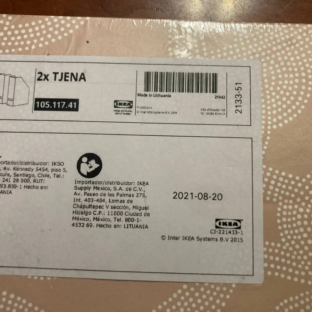 IKEA Tjena 2 pack of magazine files. New in package. See pictures for design
